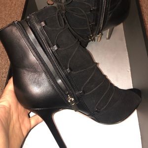 Sam Edelman lace up open toe boots